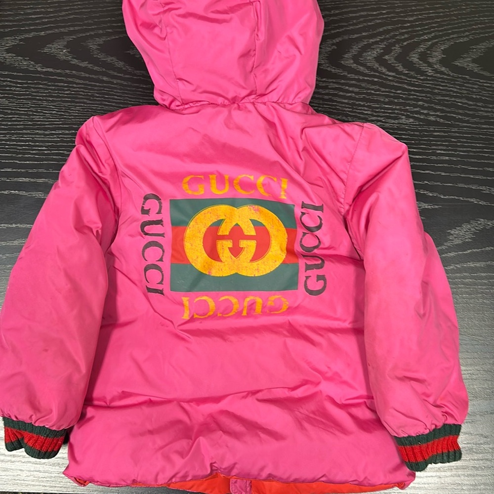 Gucci hot pink toddler snow jacket